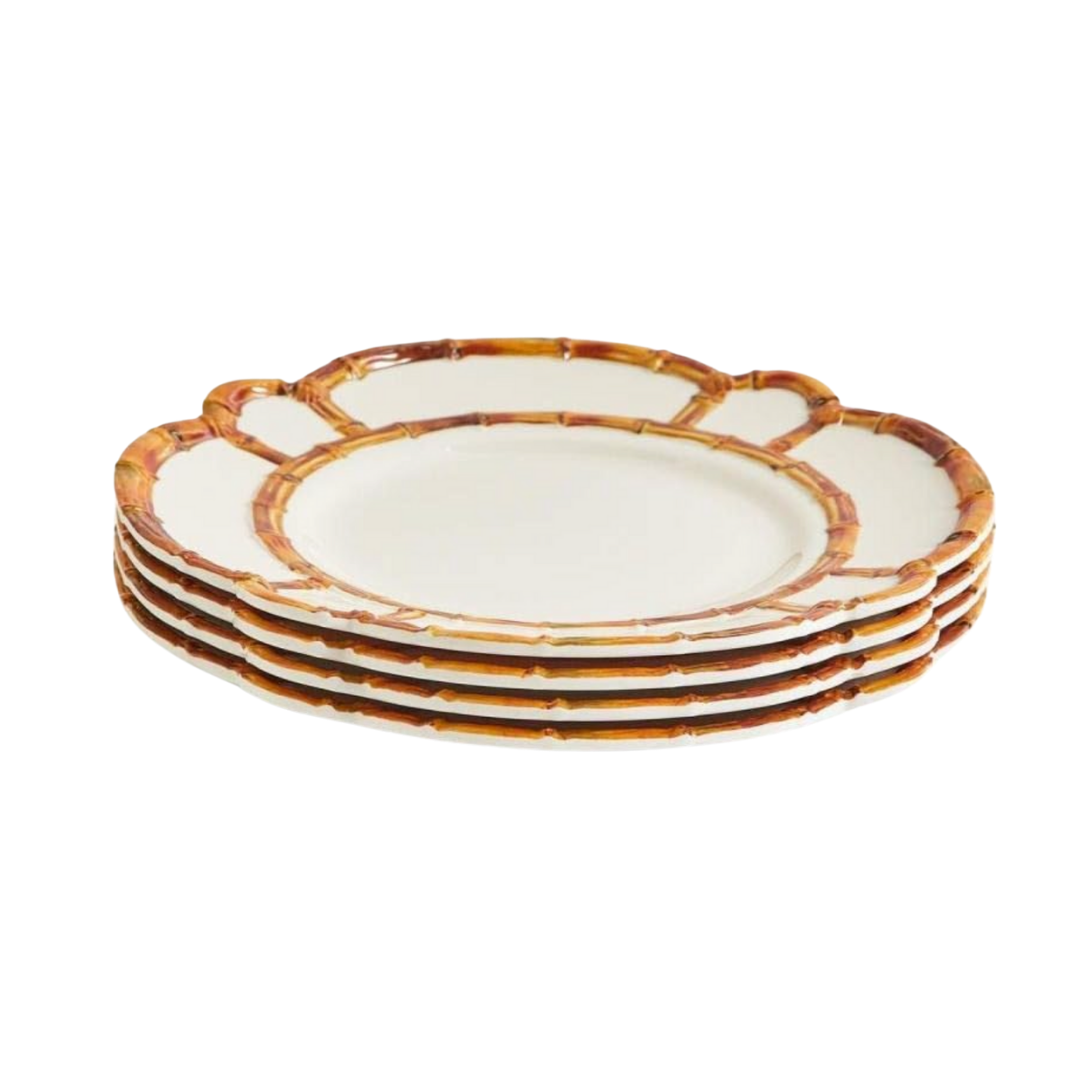 Bamboo Rim Melamine Dinner Plate