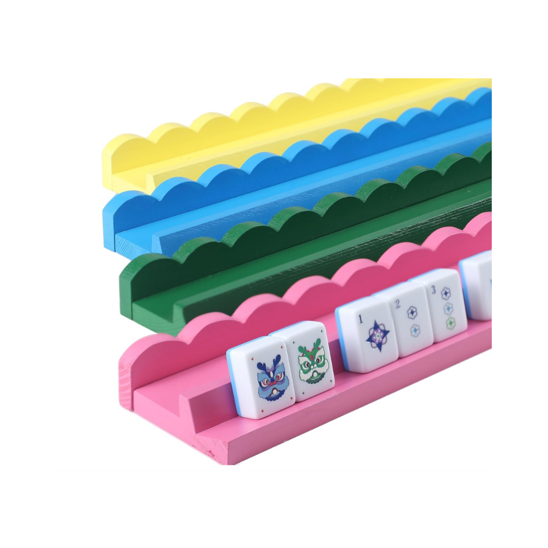 Multicolor Scallop Wooden Mahjong Racks