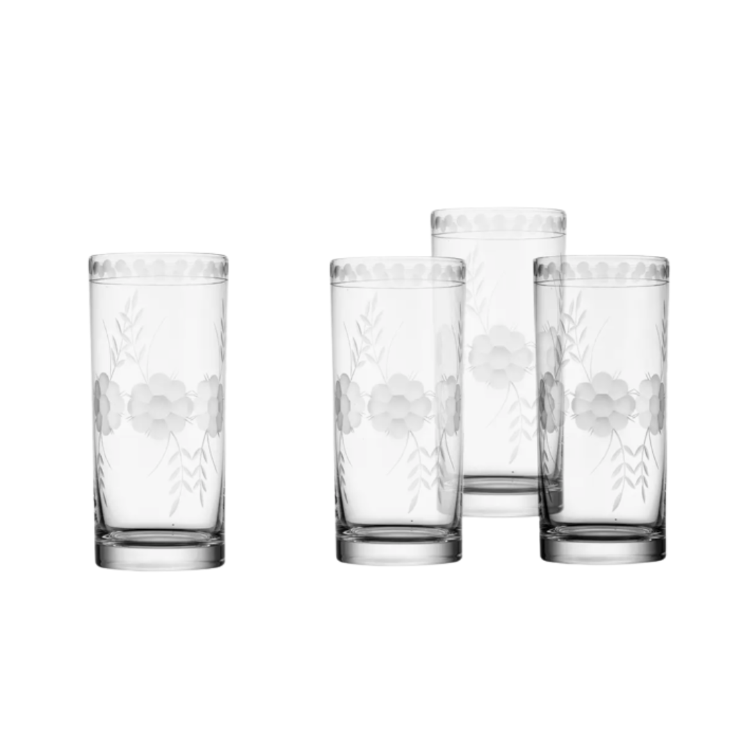 Etched Highball Glass