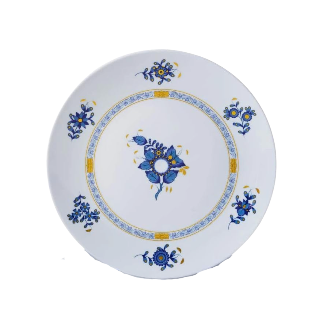 Blue Patterned Plastic Dessert Plate