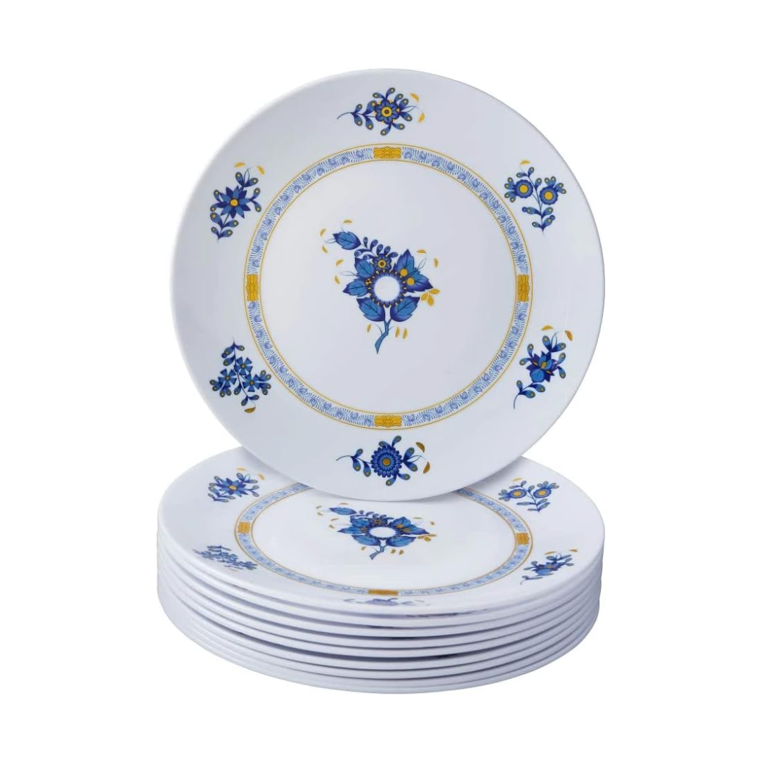 Blue Patterned Plastic Dessert Plate