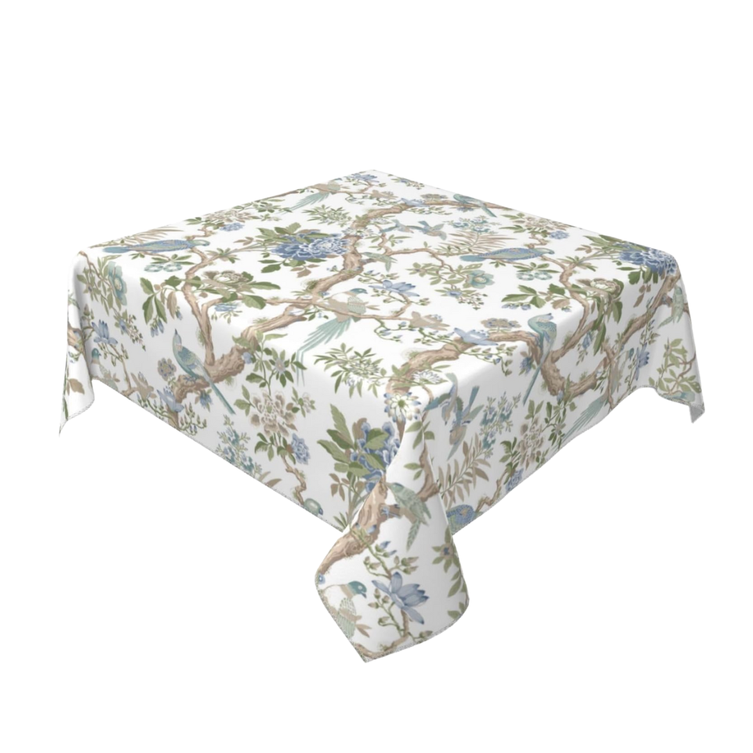 Green and Blue Bird Tablecloth Overlay