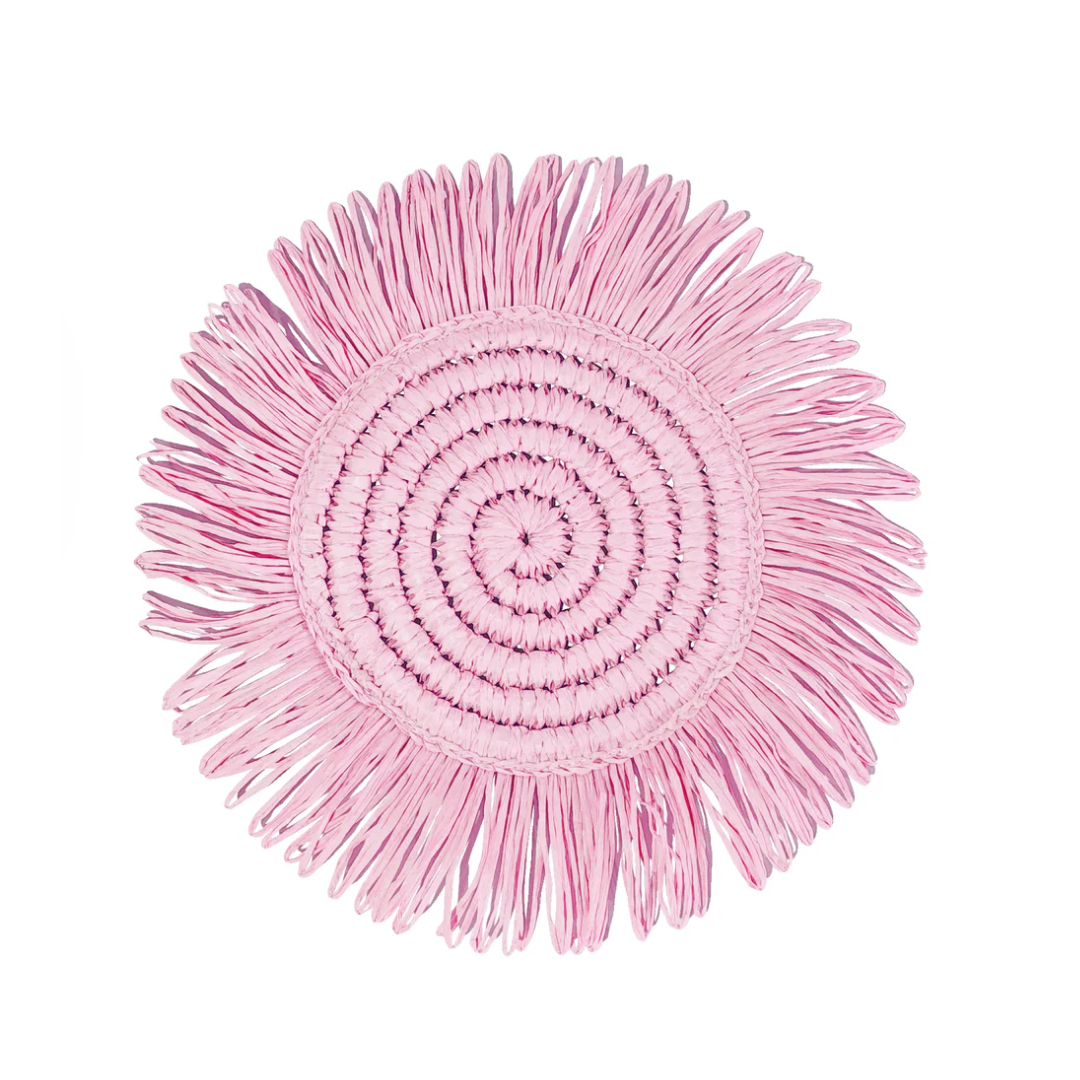 Pink Woven Fringe Placemat