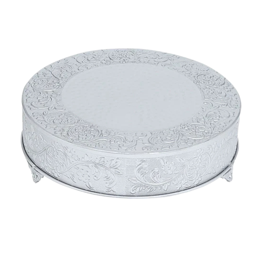 Silver 18" Etched Cake Platform