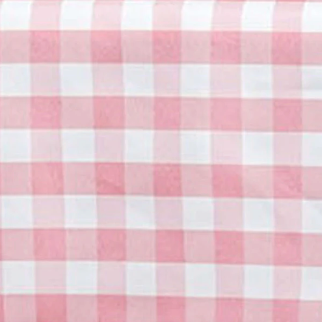 Pink and White Gingham Rectangular Tablecloth