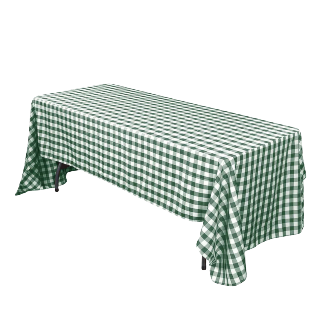 Green and White Rectangular Tablecloth