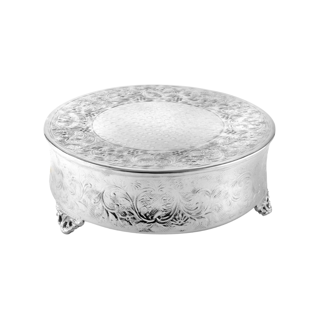 Silver 16" Etched Cake Platform