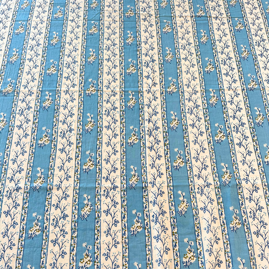 Blue and White Striped Game Tablecloth