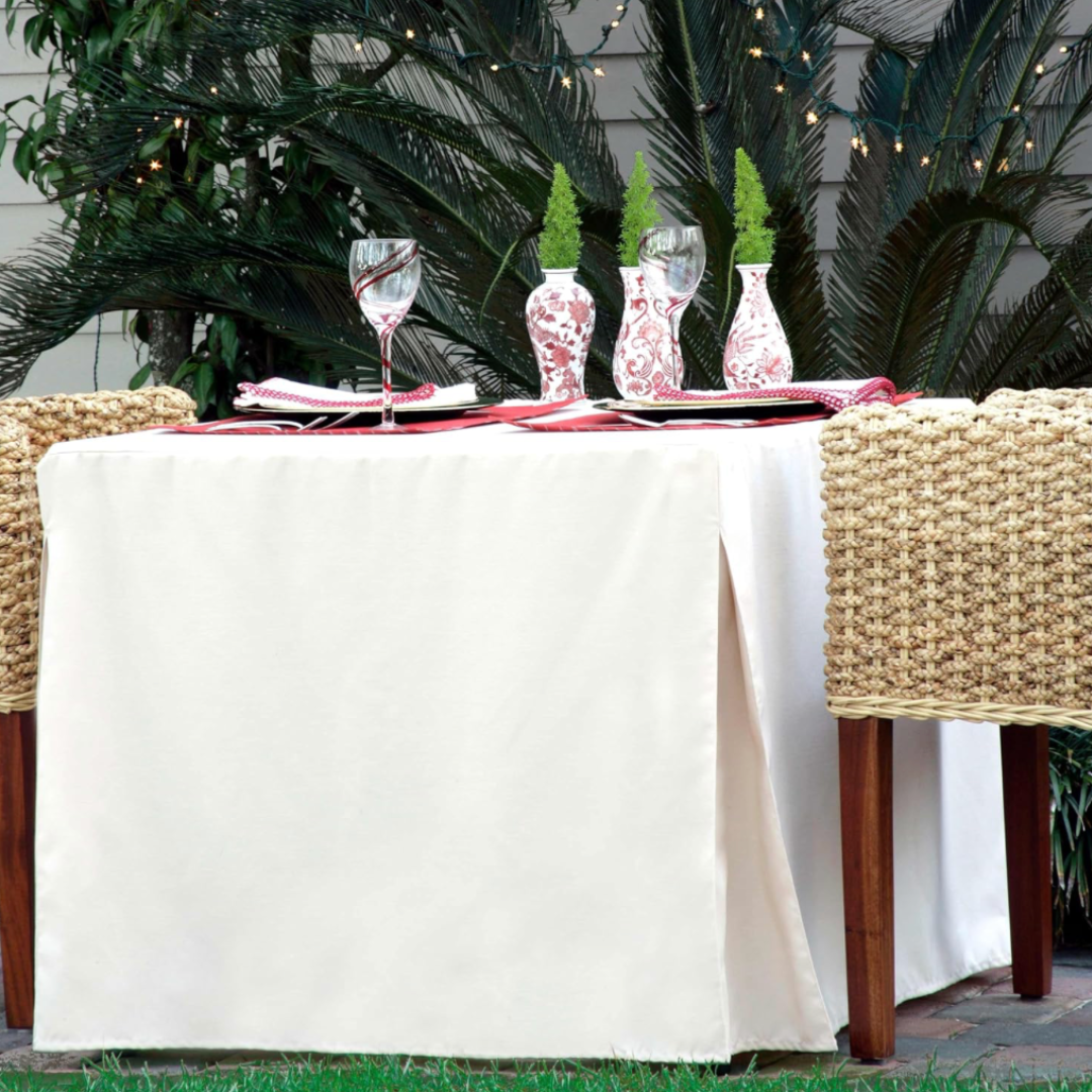 White Square Full Length Game Tablecloth