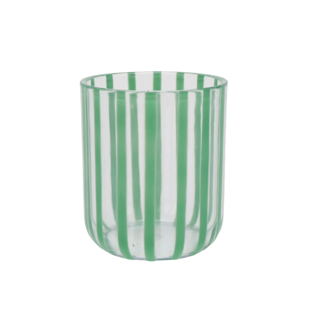 Green and White Stripe Acrylic Tumbler