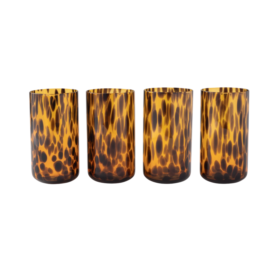 Tortoise Brown Tall Drinking Glass