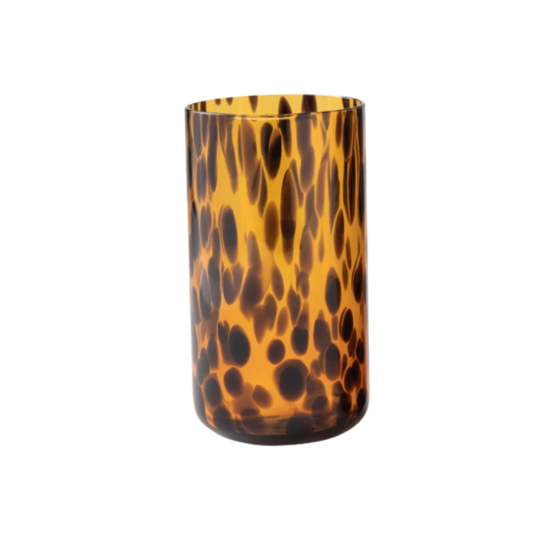 Tortoise Brown Tall Drinking Glass