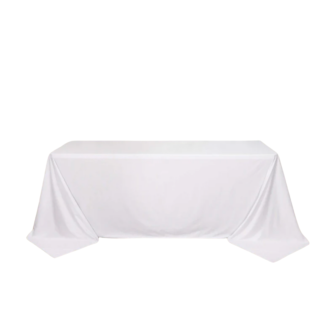 White Rectanglular 90"x132" Tablecloth