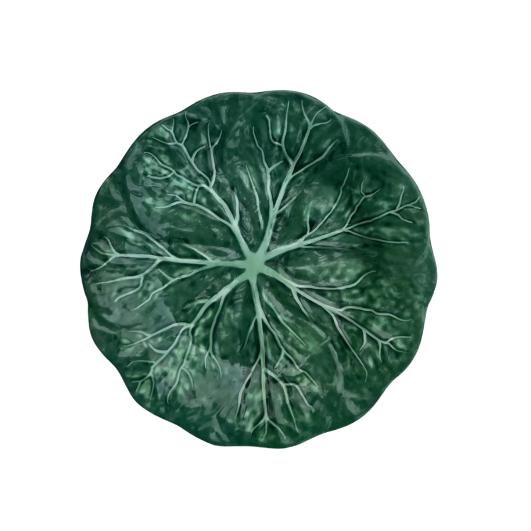 Green Melamine Luncheon Cabbage Plate