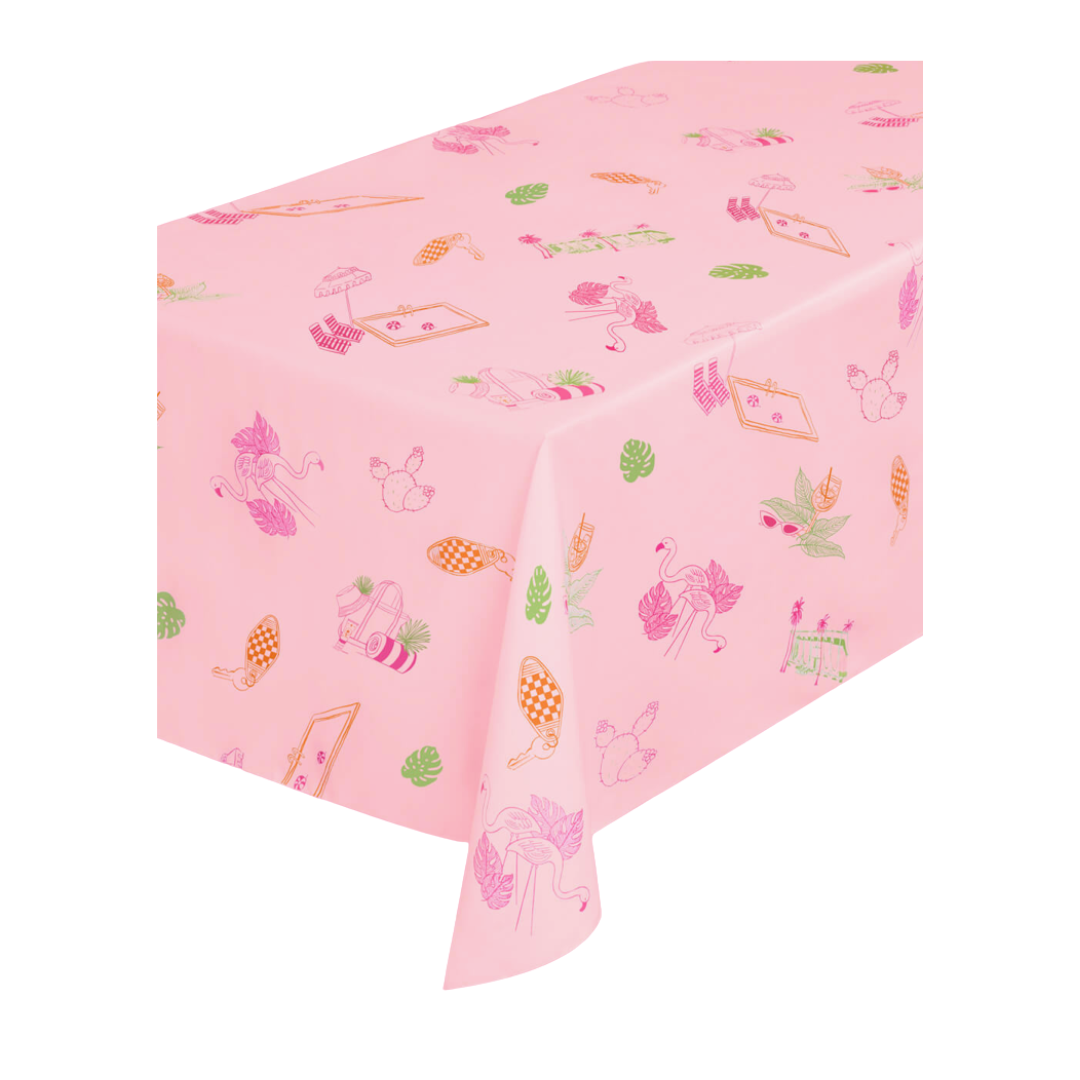Pink Palm Royale Tablecloth