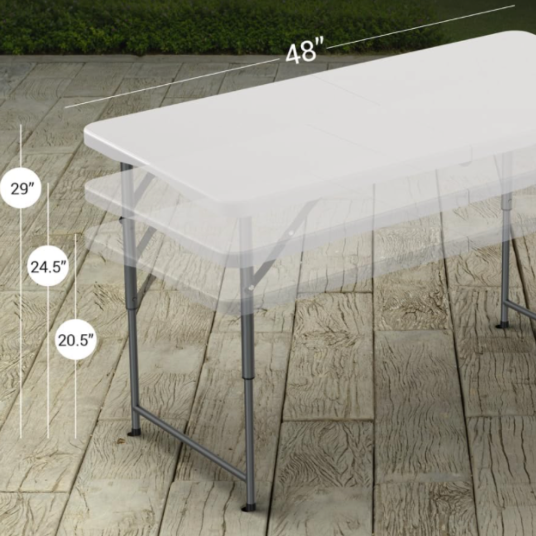 4 Foot Adjustable Height Folding Table (Pair with Children's Chairs)