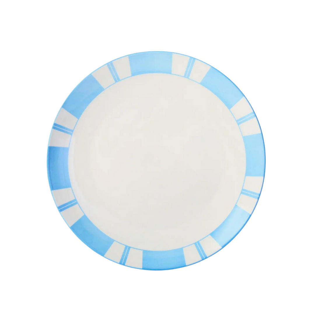 Light Blue Stripe Porcelain Dinner Plates