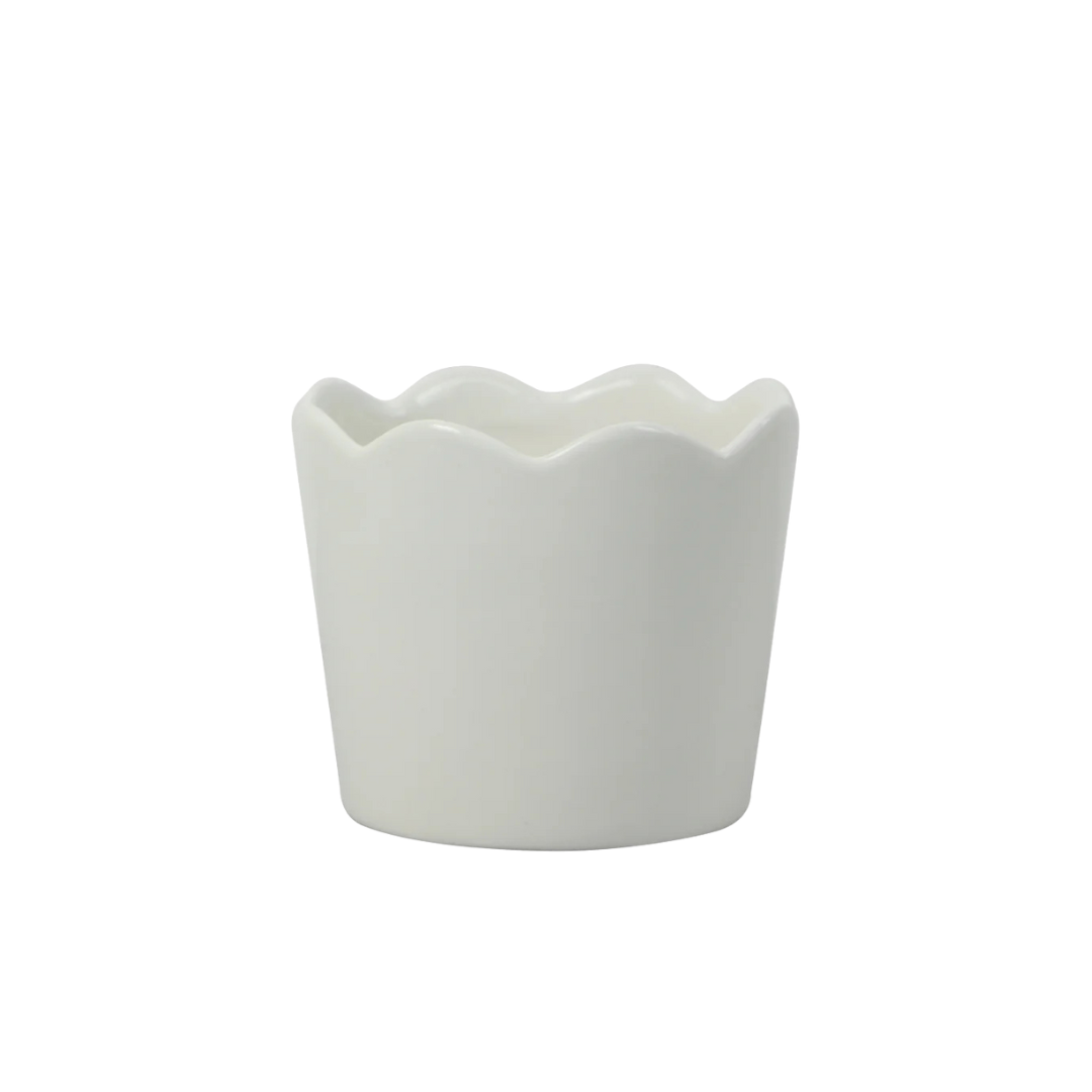 White Scallop 4 Inch Vessel