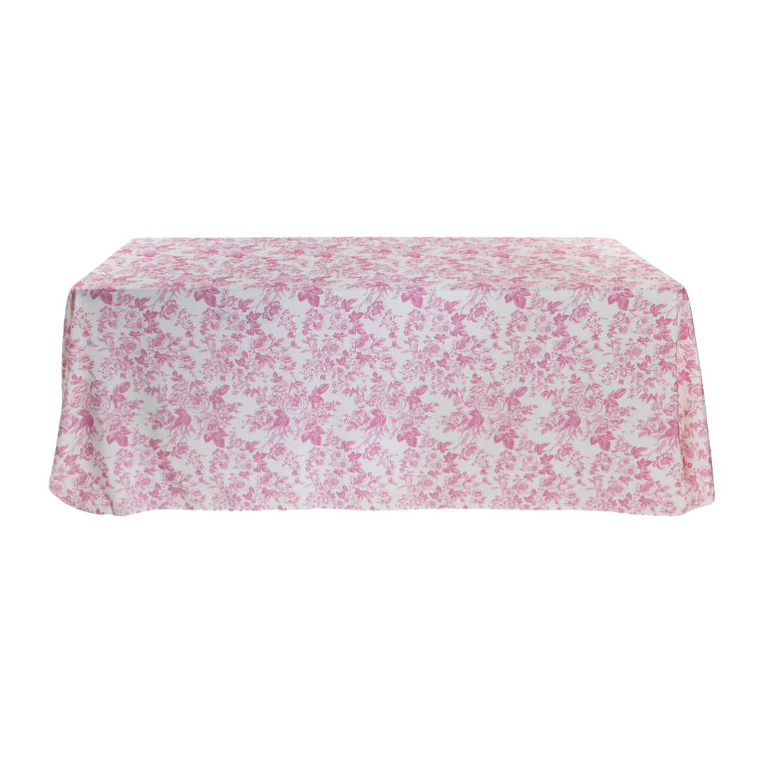 Pink French Toile Rectangular Tablecloth