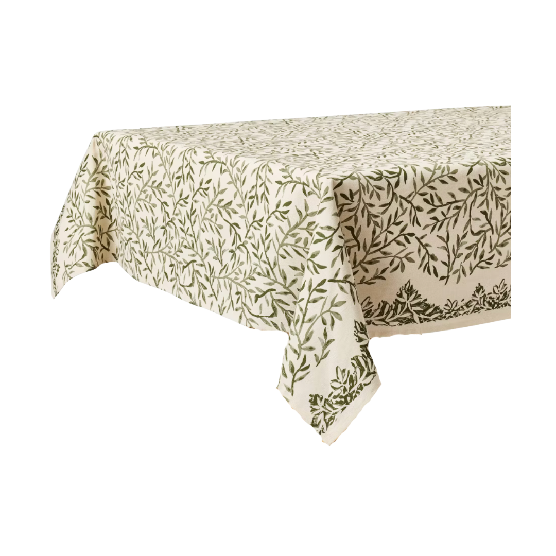 Studio McGee Green Leaf Tablecloth