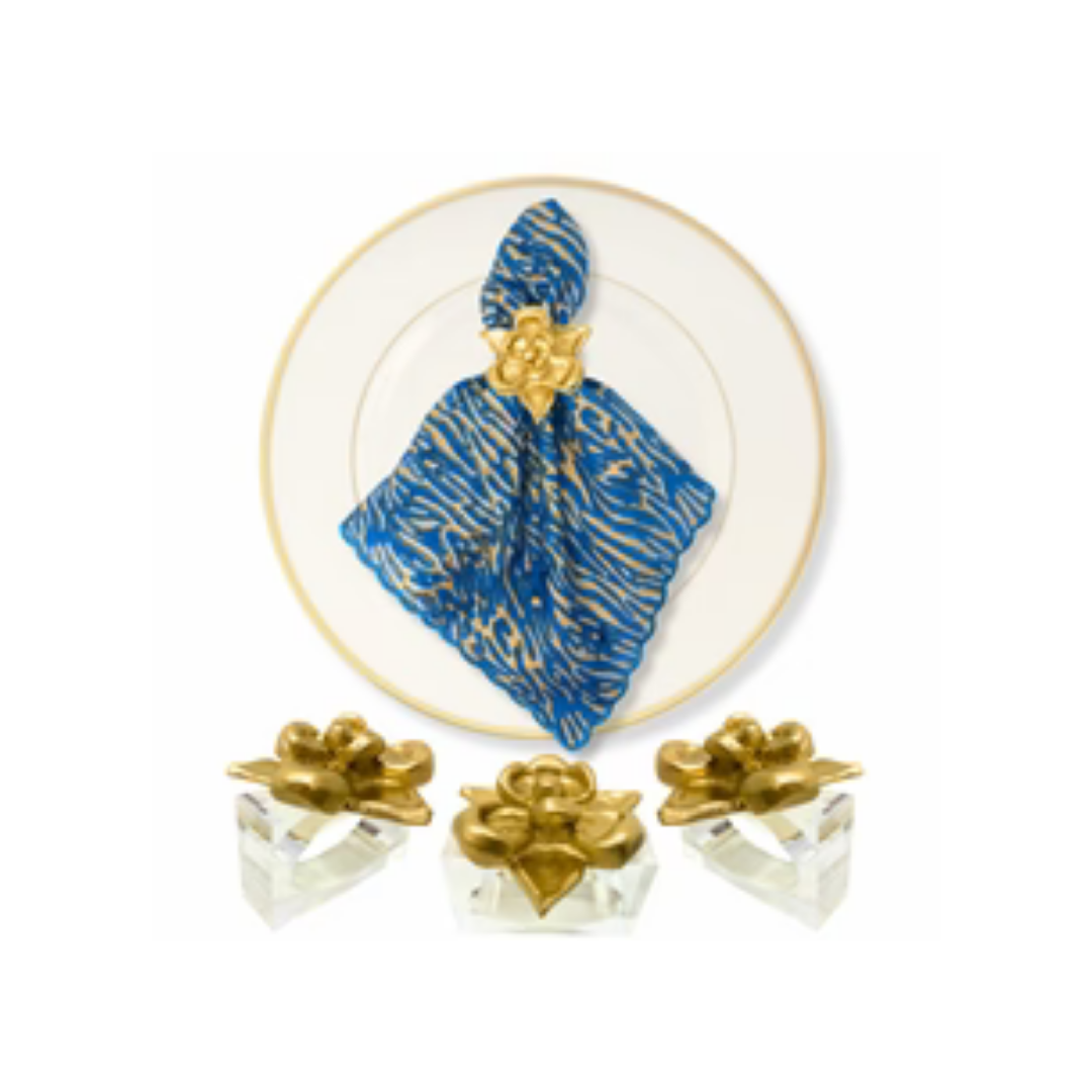 Southern Tribute Clear Magnolia Napkin Ring