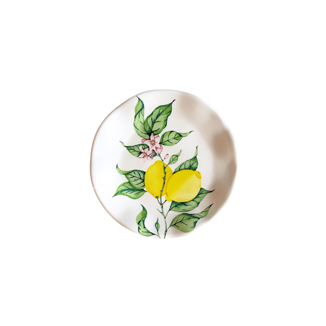 Lemon Detail Melamine Side Plate