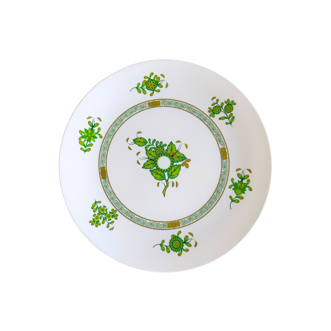 Green Patterned Plastic Luncheon Plate