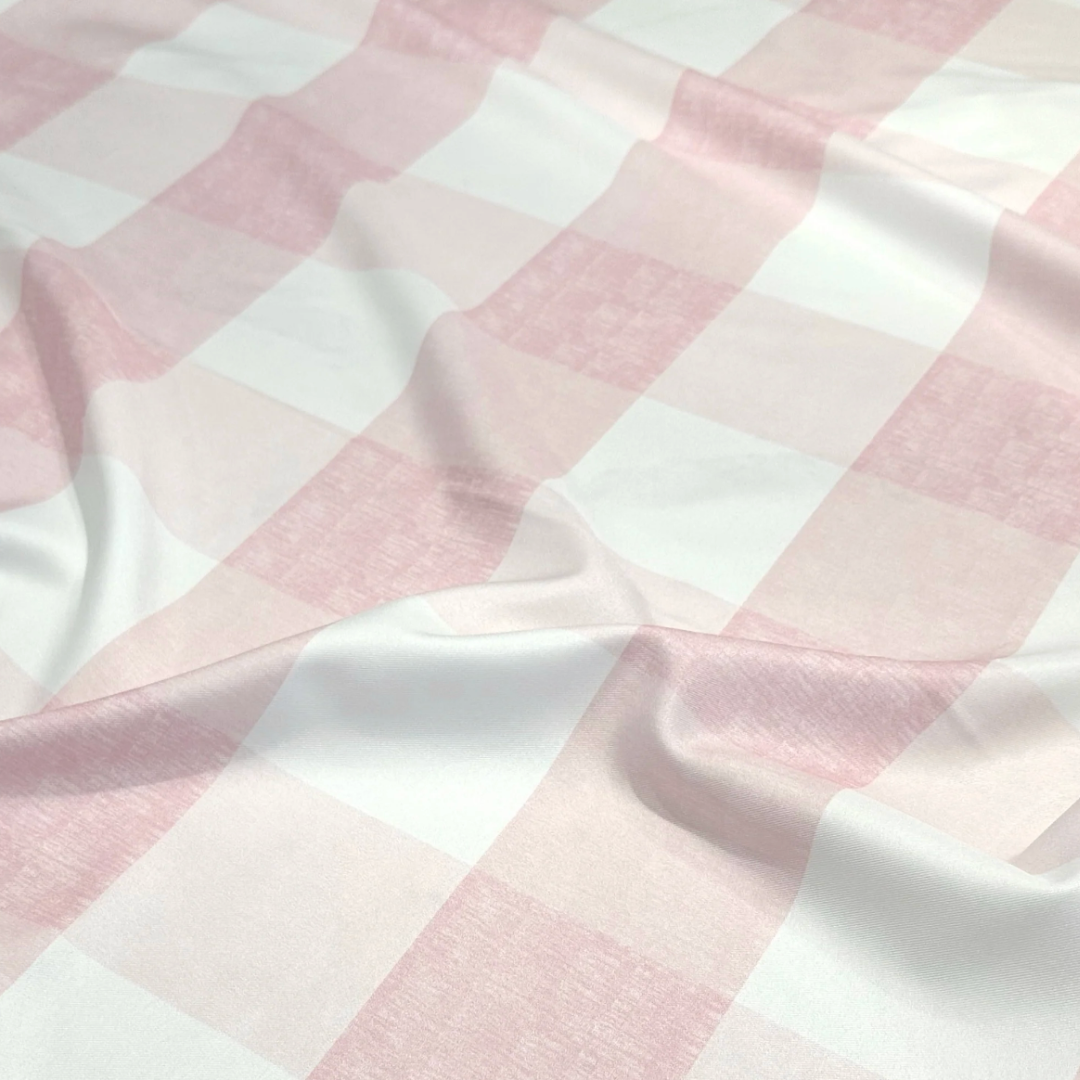 Dusty Rose Checker Gingham Rectangular Tablecloth