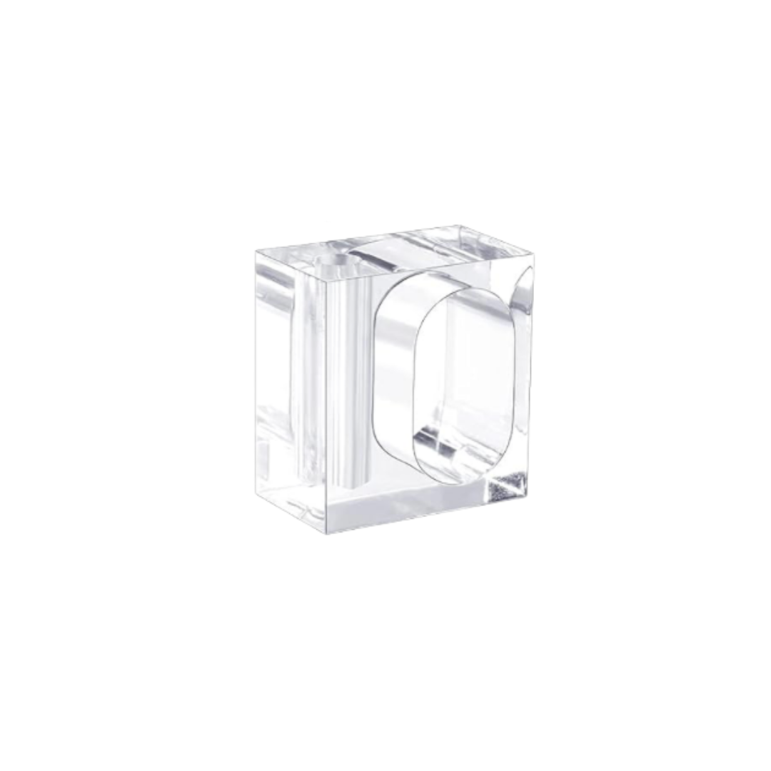 Square Acrylic Napkin Ring with Flower Holder