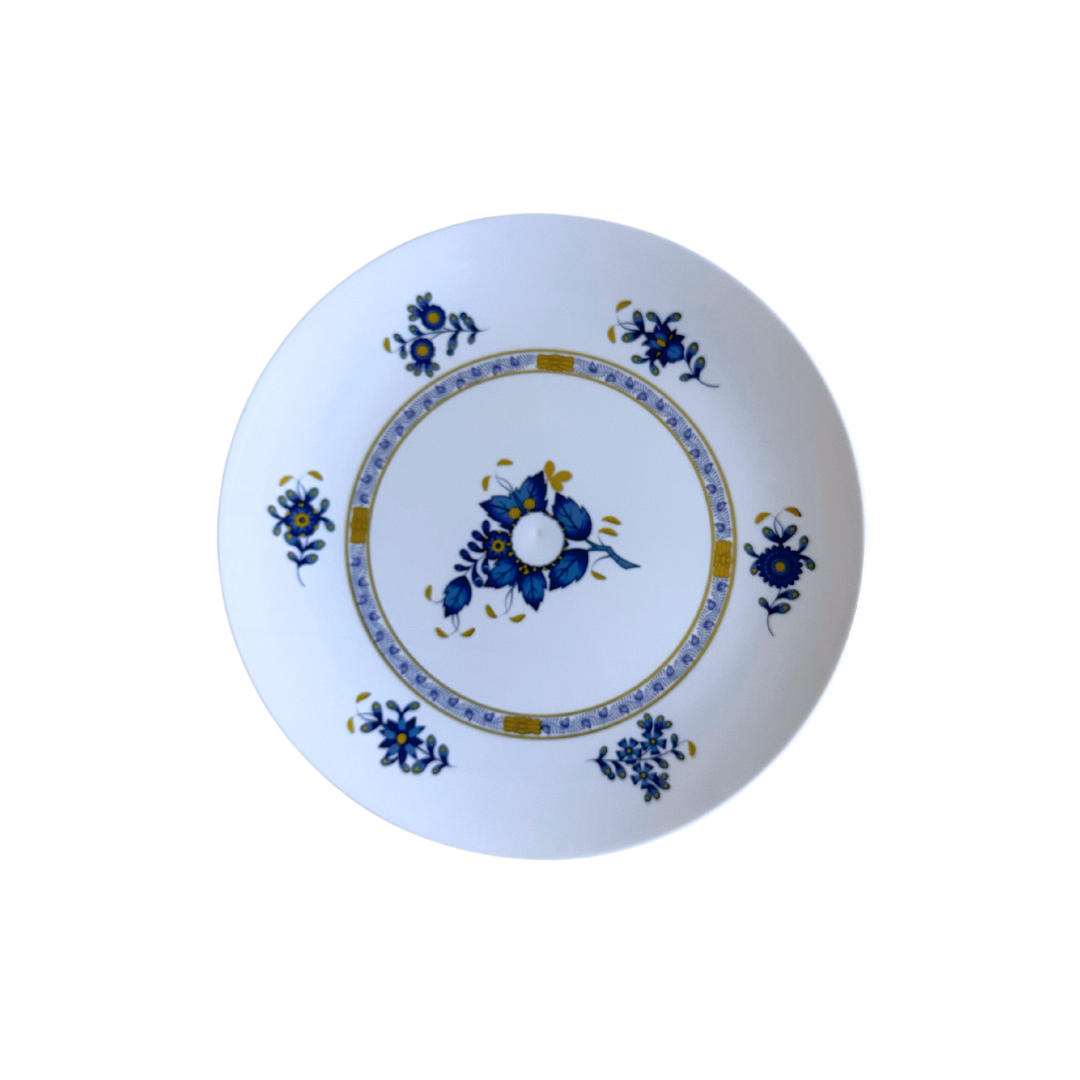 Blue Patterned Plastic Dessert Plate