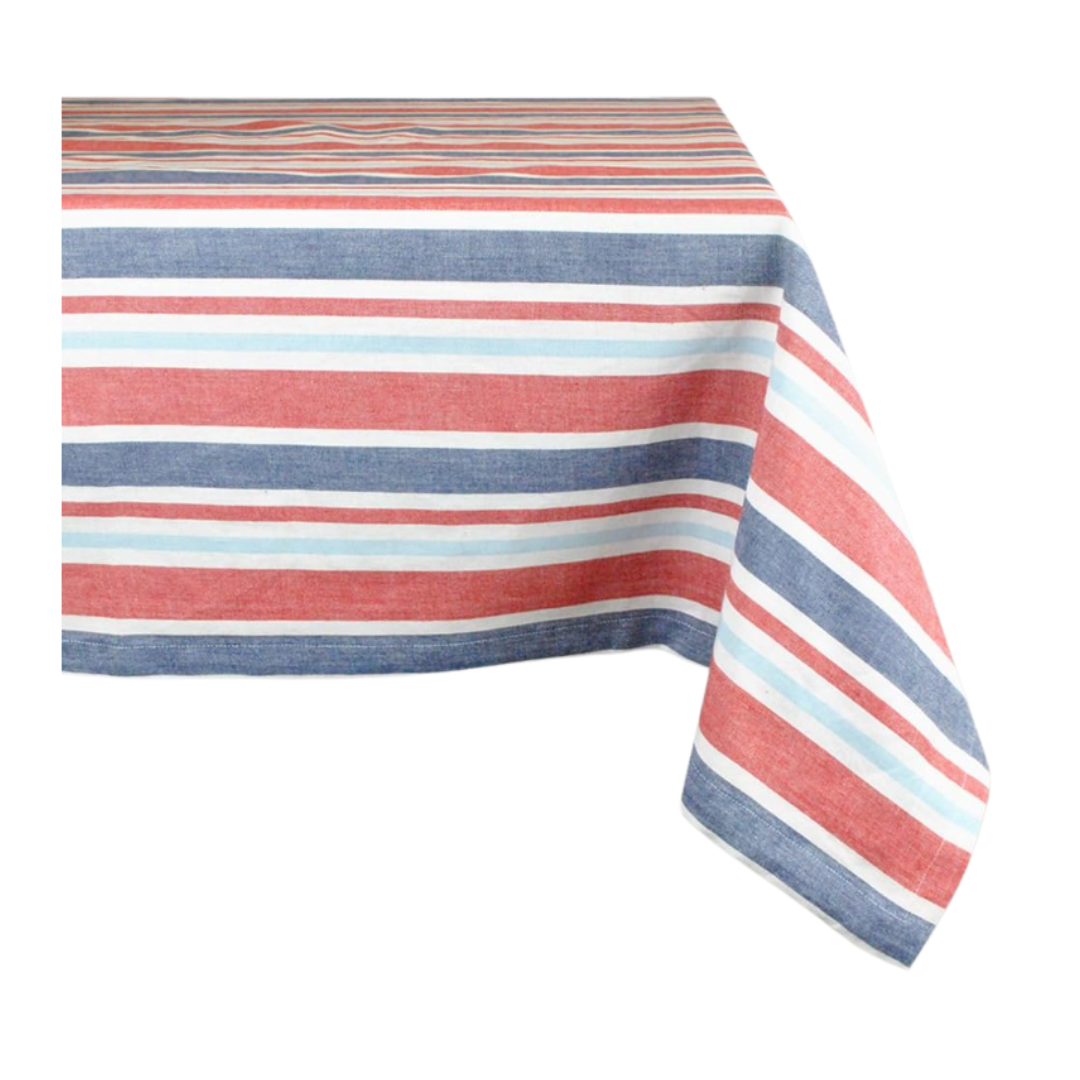 Red, White, and Blue Stripe Tablecloth
