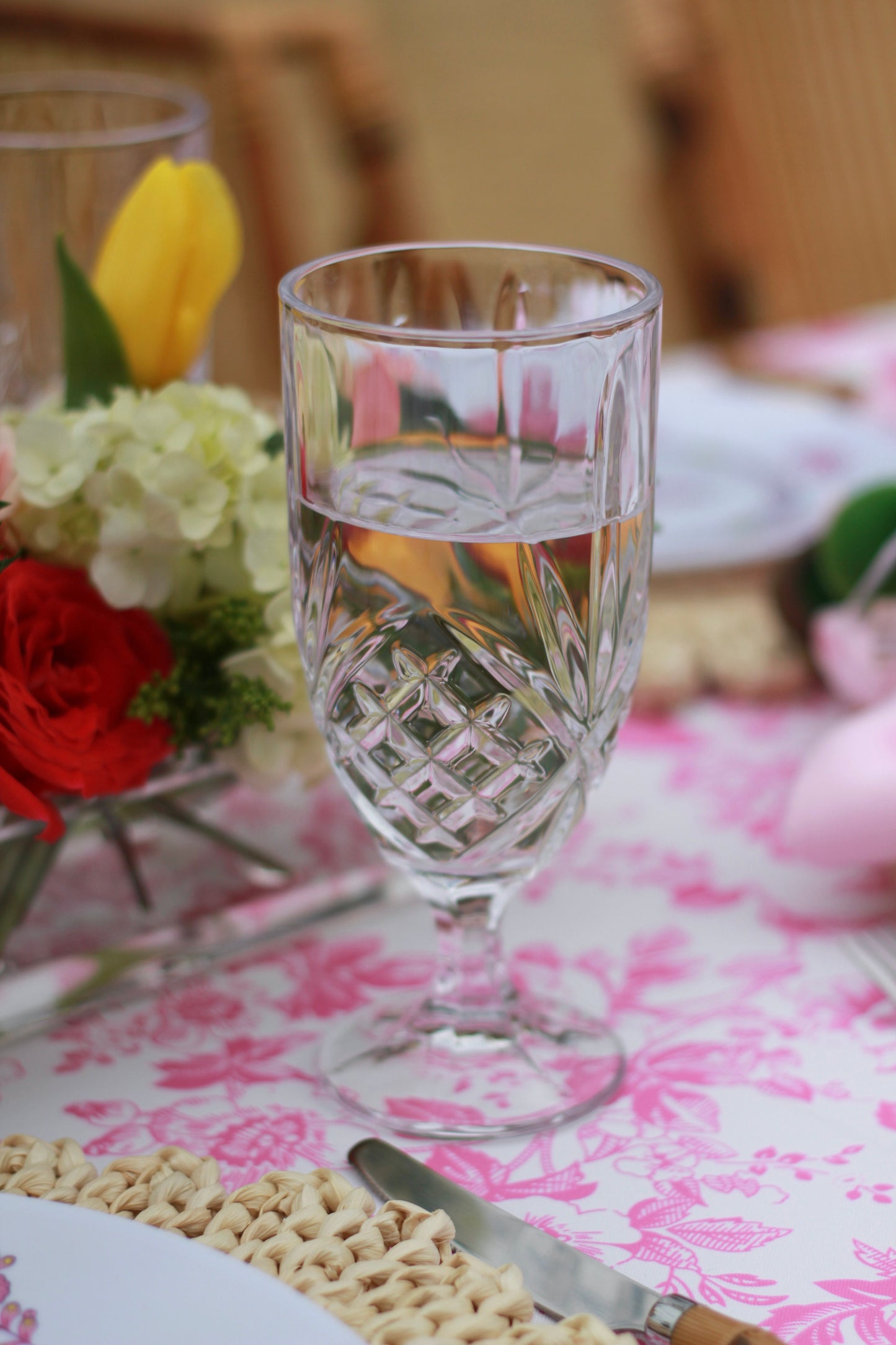 Cut Pattern Iced Tea Glass