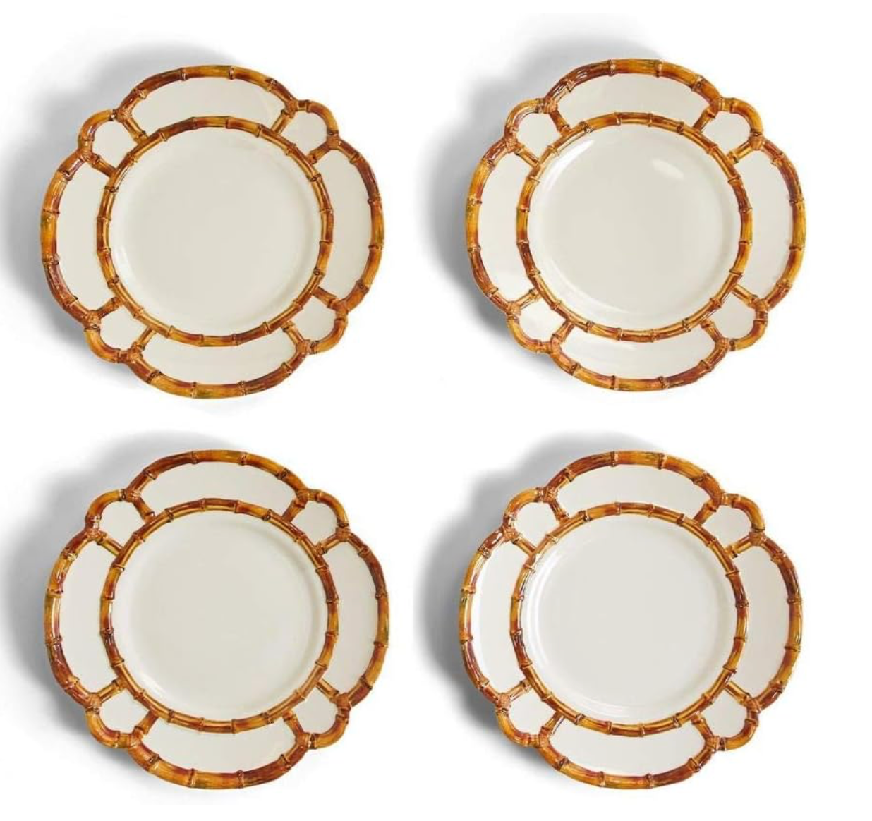 Bamboo Rim Melamine Dinner Plate