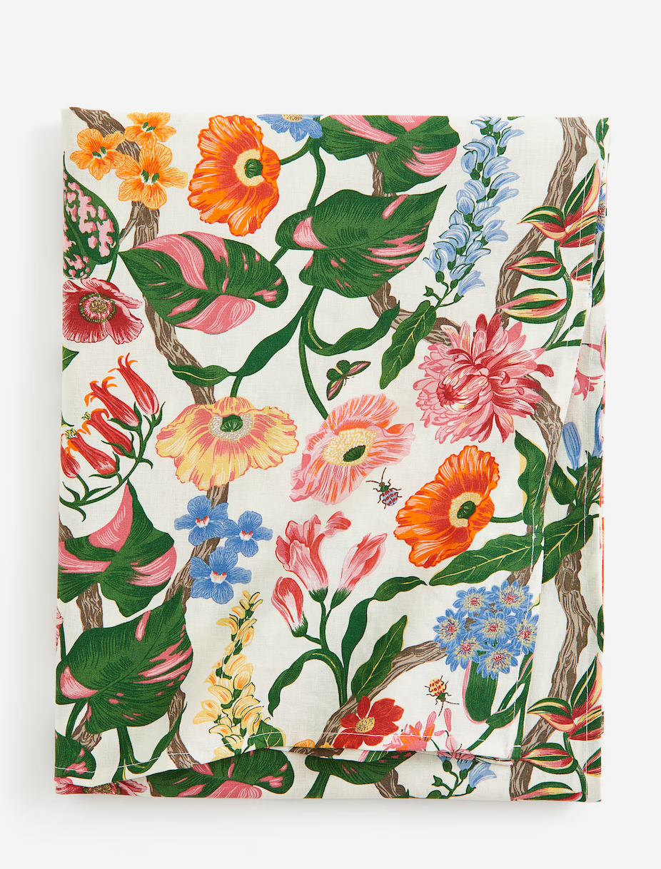 Bright Multicolor Floral Rectangular Tablecloth