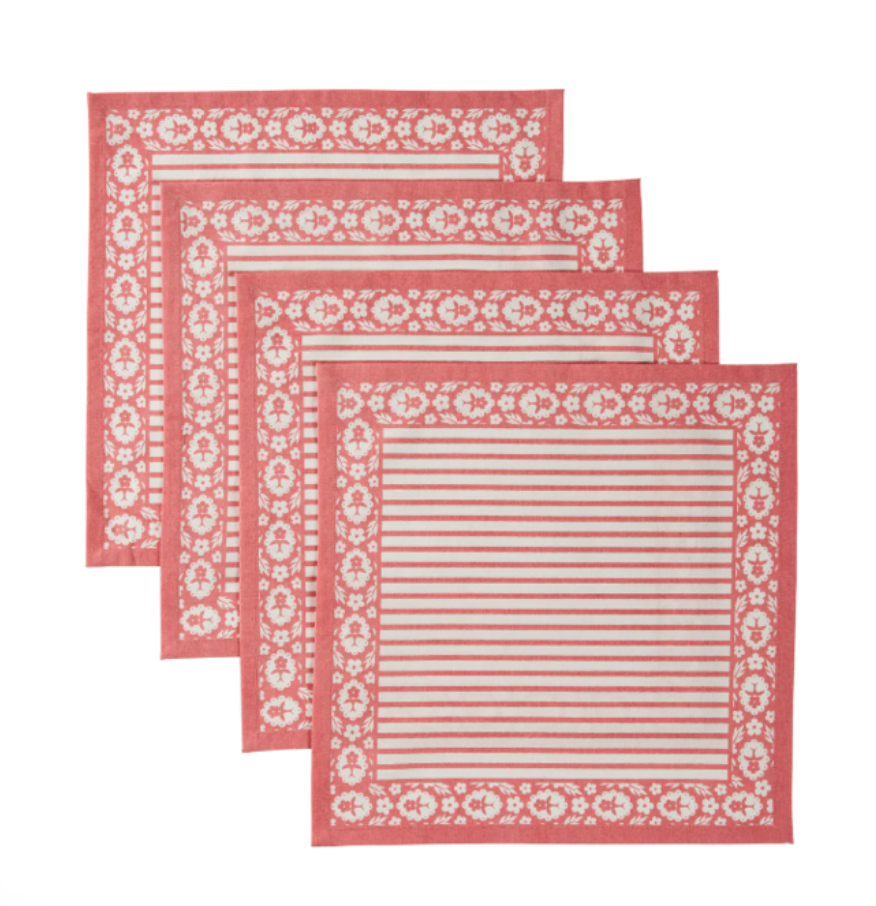 Amanda Lindroth Watermelon Stripe Linen Placemat