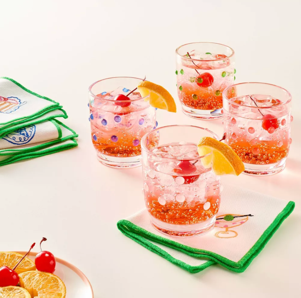 Acrylic Blue Polka Dot Lowball Glass