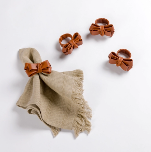 Faux Leather Bow Napkin Ring