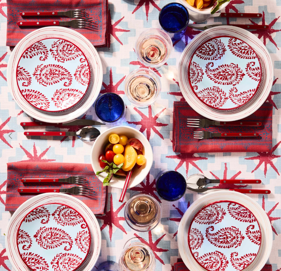 Peter Dunham Grace Blue Starburst Tablecloth
