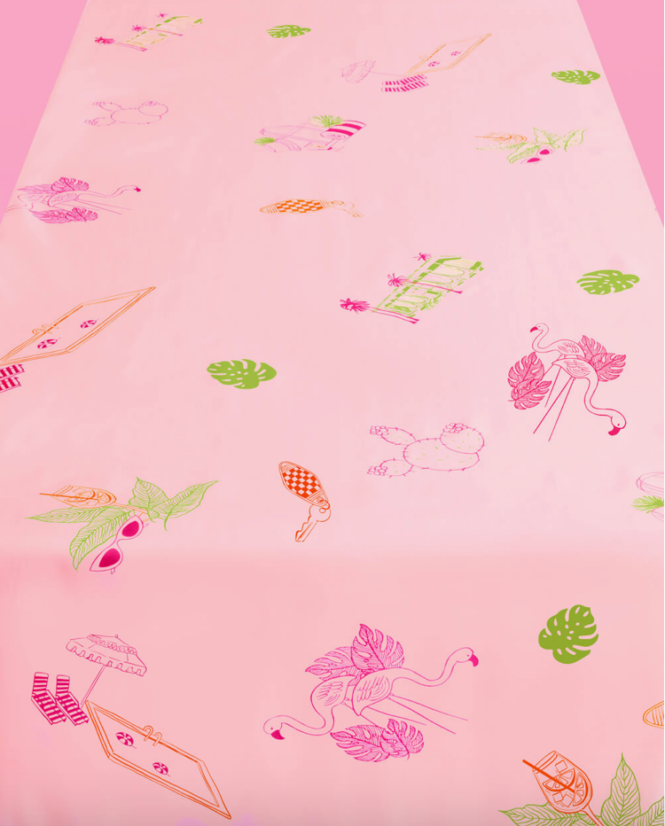 Pink Palm Royale Tablecloth