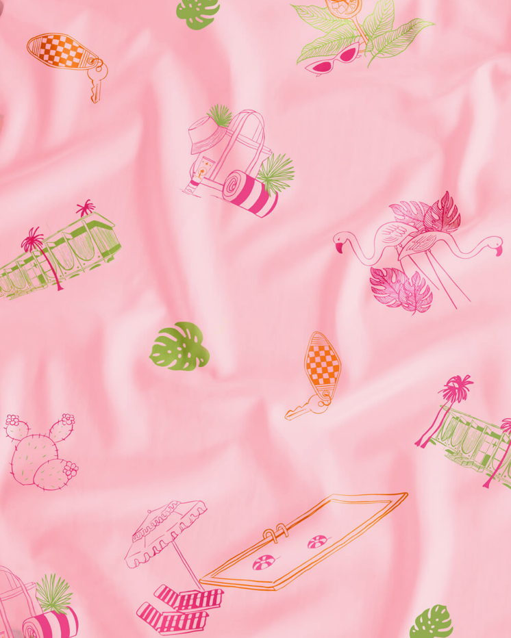 Pink Palm Royale Tablecloth