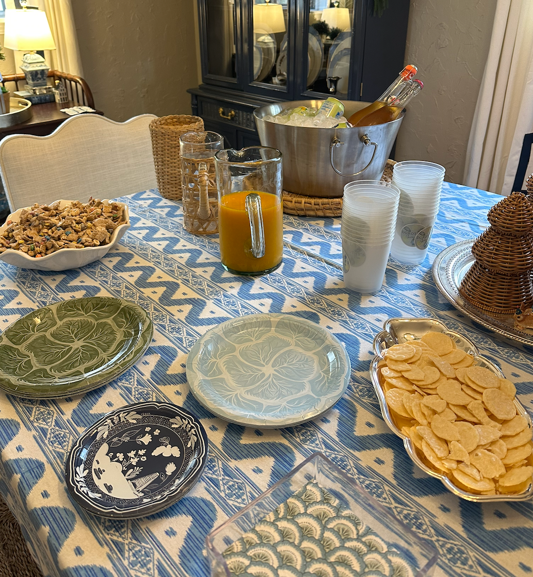 Wavy Blue Print Rectangular Tablecloth