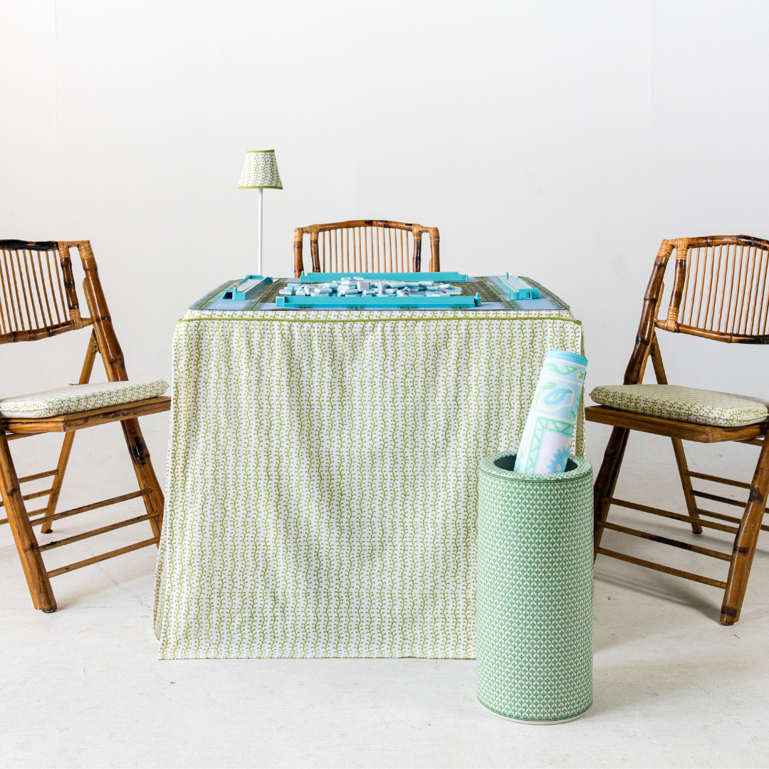 Blue and White Fishscale Mahjong Mat Holder (Umbrella Stand)