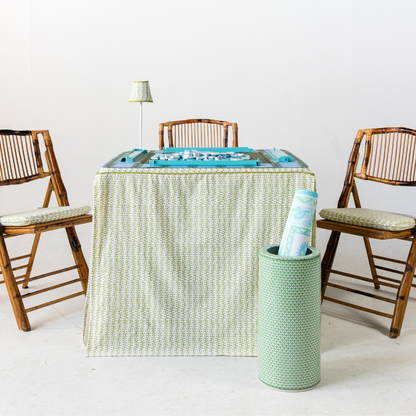 Blue and White Fishscale Mahjong Mat Holder (Umbrella Stand)