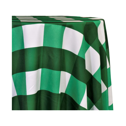 Bright Green Checker Gingham Rectangular Tablecloth