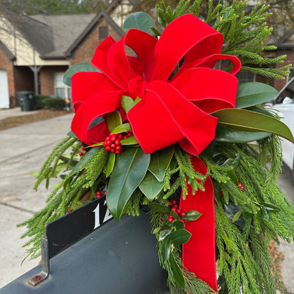 CHRISTMAS Mailbox Greenery Swag Decorated & Installed