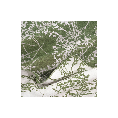 Reversible Jacquard Branch Green and White Rectangular Tablecloth