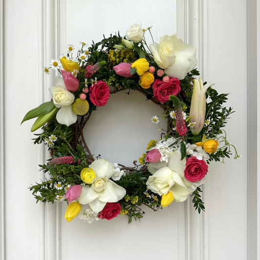 16" Grapevine Wreath with Flowers Easter Pre-Order