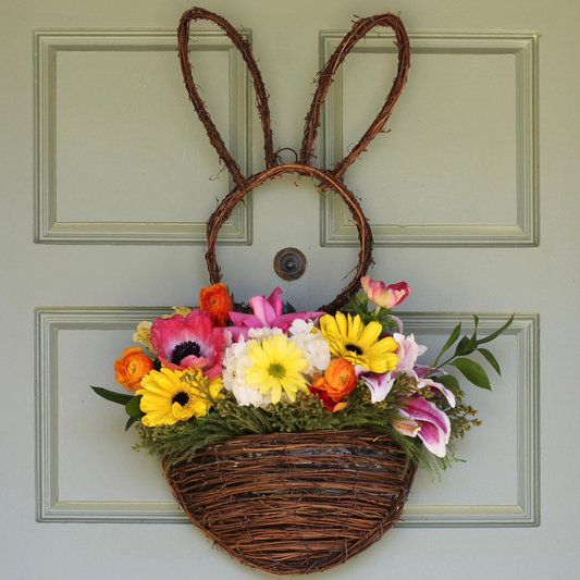 25" Bunny Basket with Flowers Easter Pre-Order