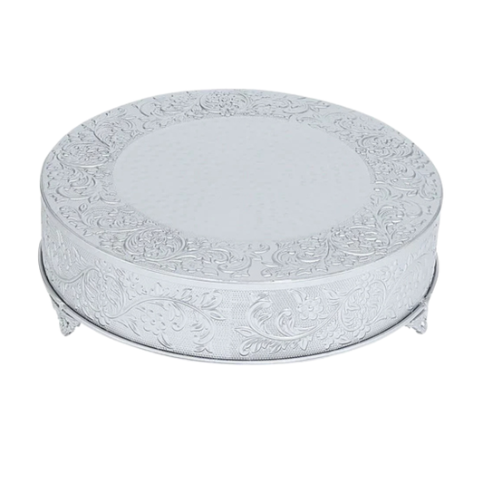 Silver 18" Etched Cake Platform