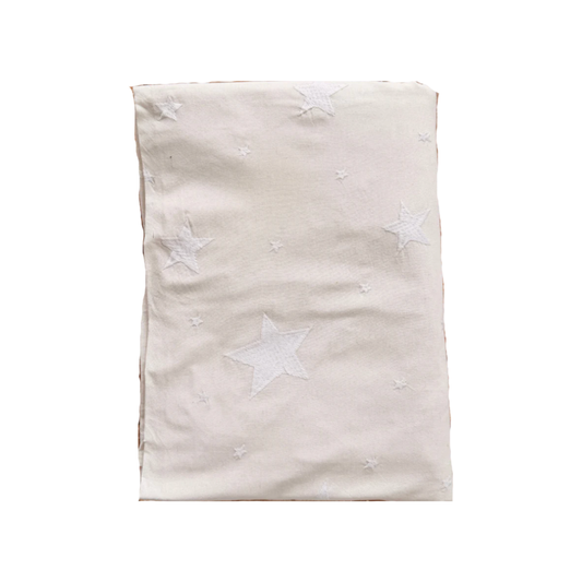 Tan Star Embroidered Rectangular Tablecloth